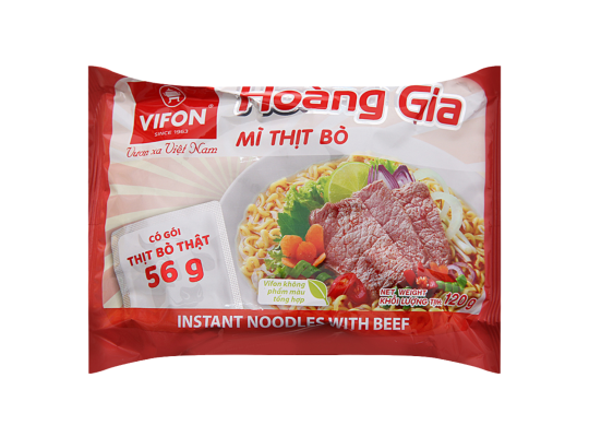HOÀNG GIA MÌ THỊT BÒ (CÓ THỊT THẬT) 130GR