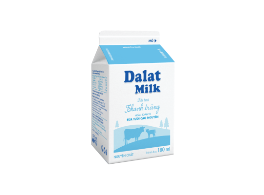 DALAT MILK SỮA TƯƠI THANH TRÙNG KHÔNG ĐƯỜNG 180ML