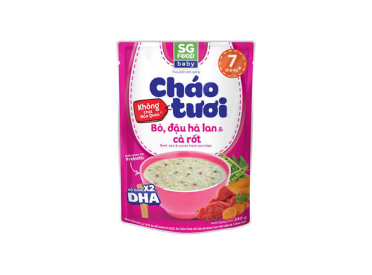 CHÁO TƯƠI BABY BÒ ĐẬU HÀ LAN CÀ RỐT 240G- SG FOOD