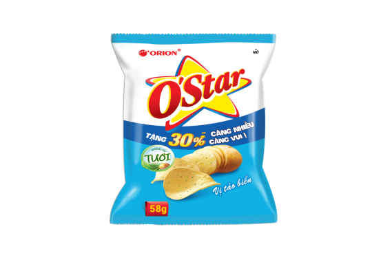 BÁNH SNACK OSTAR VỊ TẢO BIỂN 58G