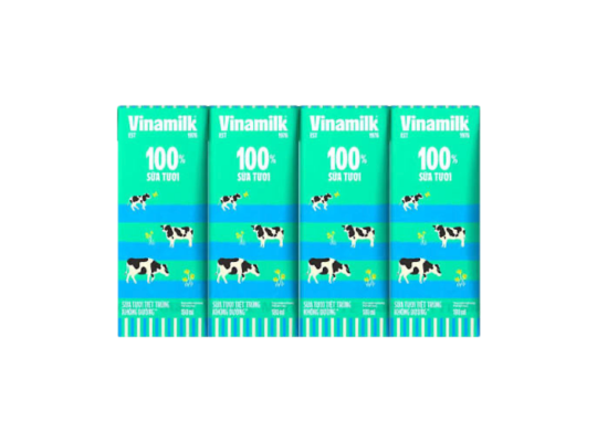STTT KHÔNG ĐƯỜNG VINAMILK 4*180ML