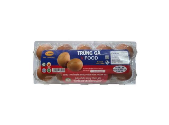 TRỨNG GÀ  65G VỈ 10 QUẢ