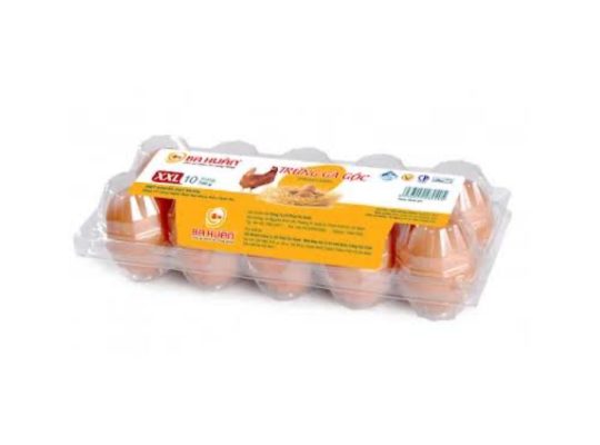 TRỨNG GÀ GỘC (HỘP 10 TRỨNG) - BA HUÂN