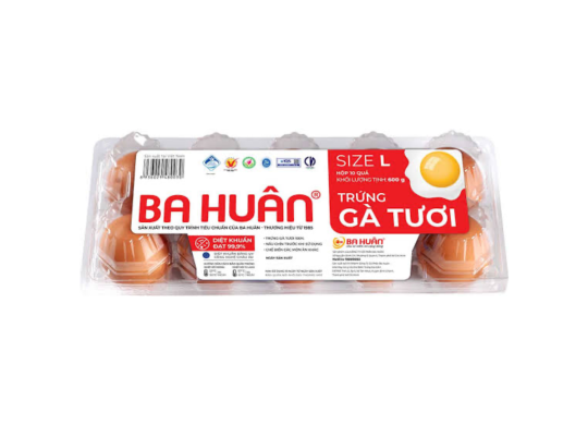 TRỨNG GÀ LOẠI 1 (HỘP 10 QUẢ) - BA HUÂN