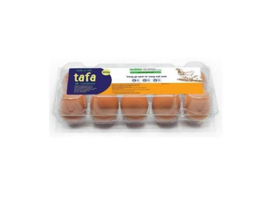 TRỨNG GÀ TƯƠI TAFA 600G - HỘP NHỰA 10 QUẢ