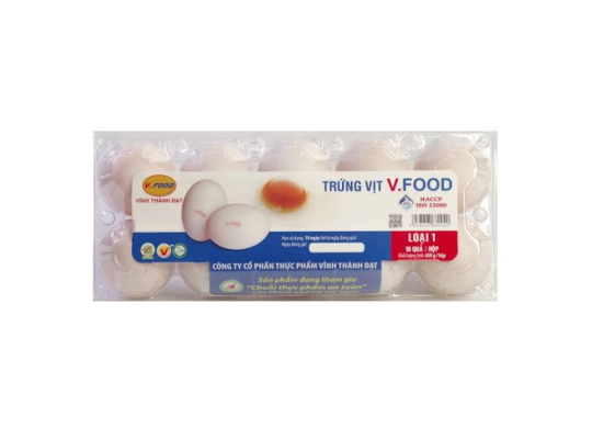 TRỨNG VỊT LOẠI 1 (HỘP 10 QUẢ) - V.FOOD