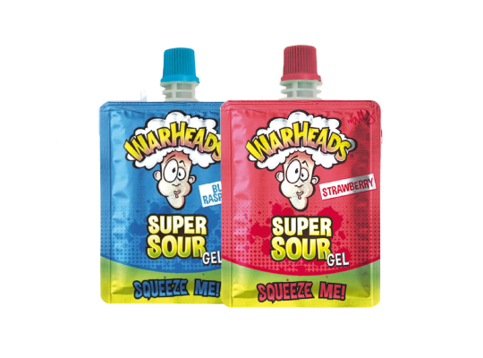 KẸO GEL SIÊU CHUA TONGUE SPLASH HƯƠNG DÂU VÀ PHÚC BỒN TỬ XANH WARHEADS 40G